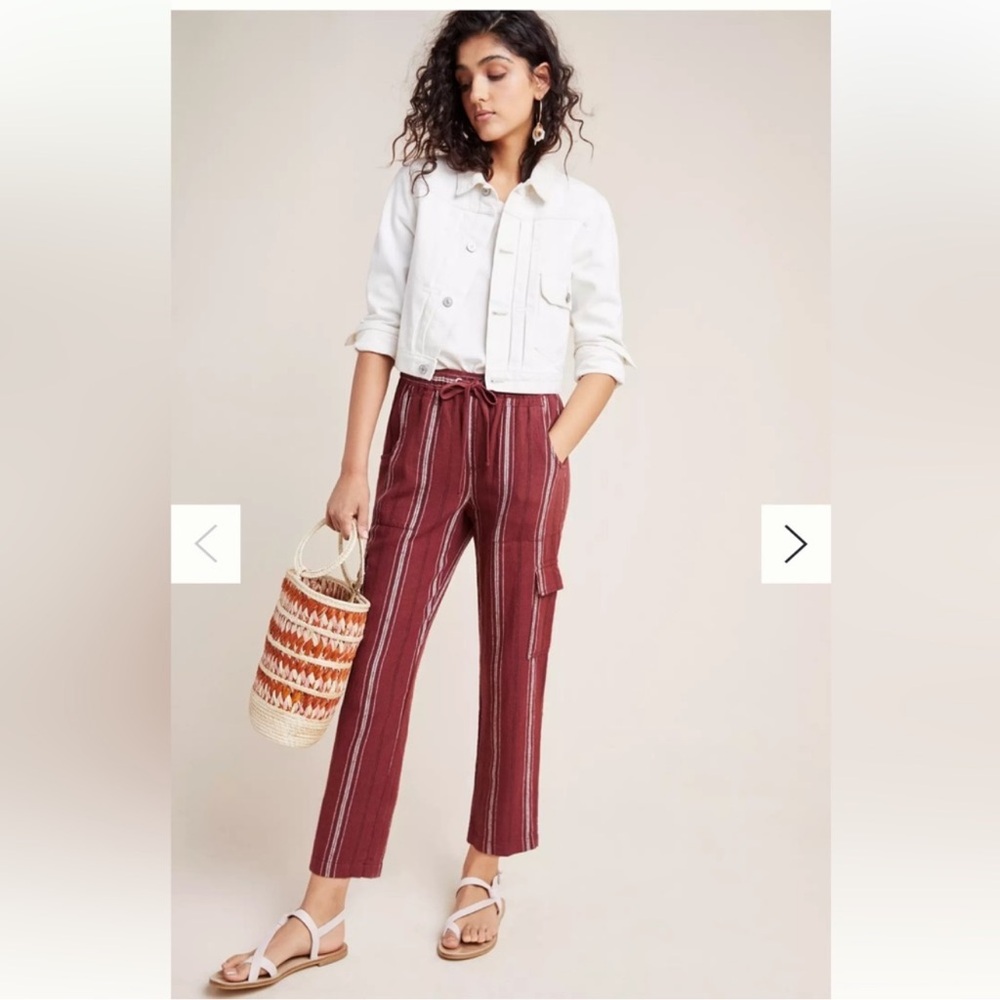 Anthropologie Sanctuary Striped Burgundy Pants